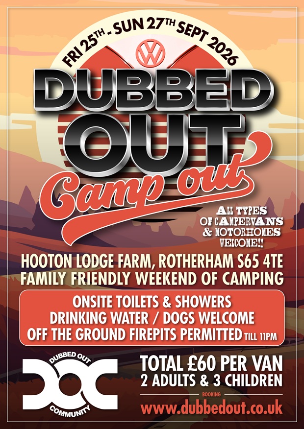 Poster for Dubbed Out Camp Out at Hooton Lodge Farm from 25 to 27 September 2026
