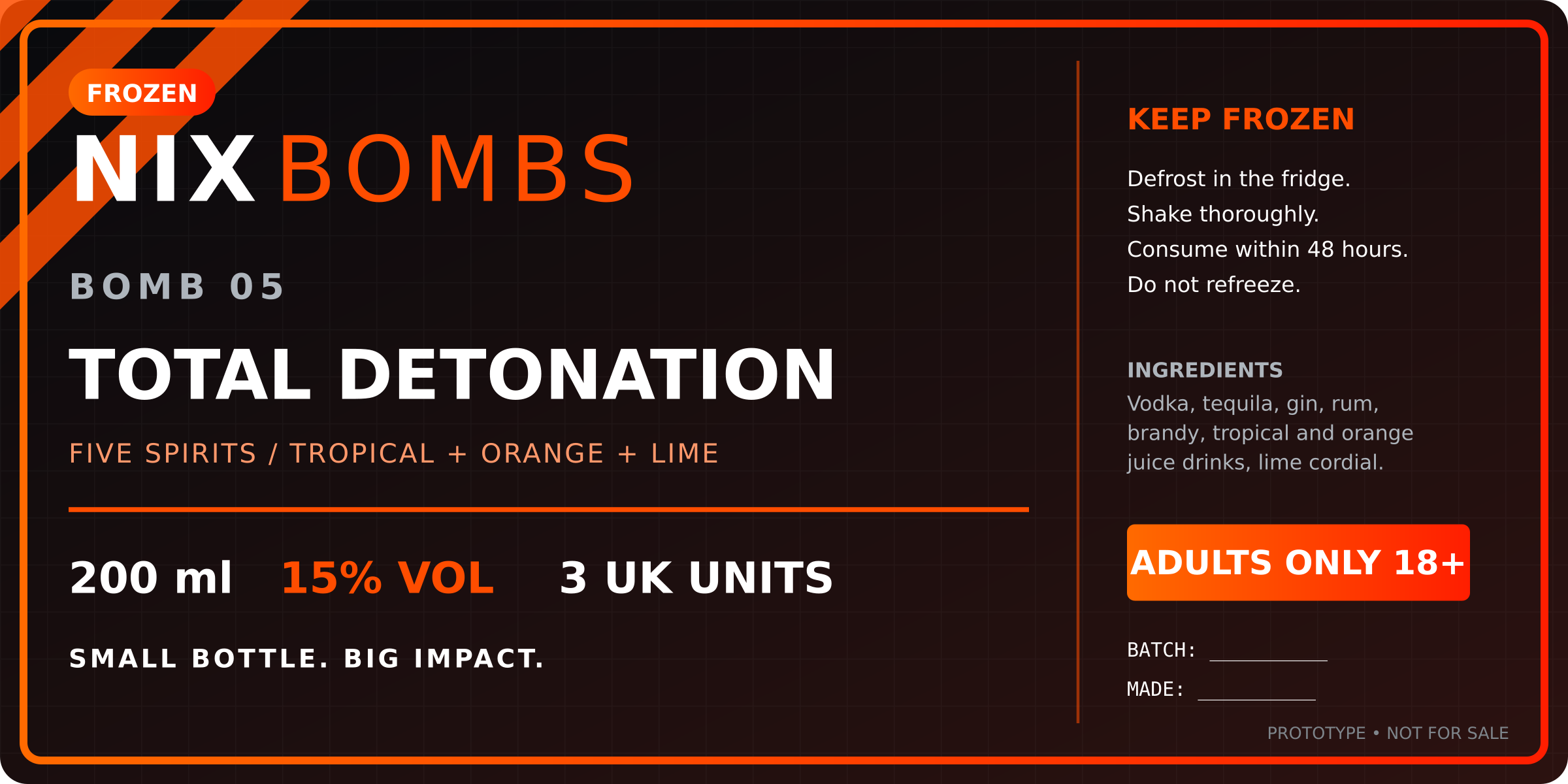 Total Detonation prototype label