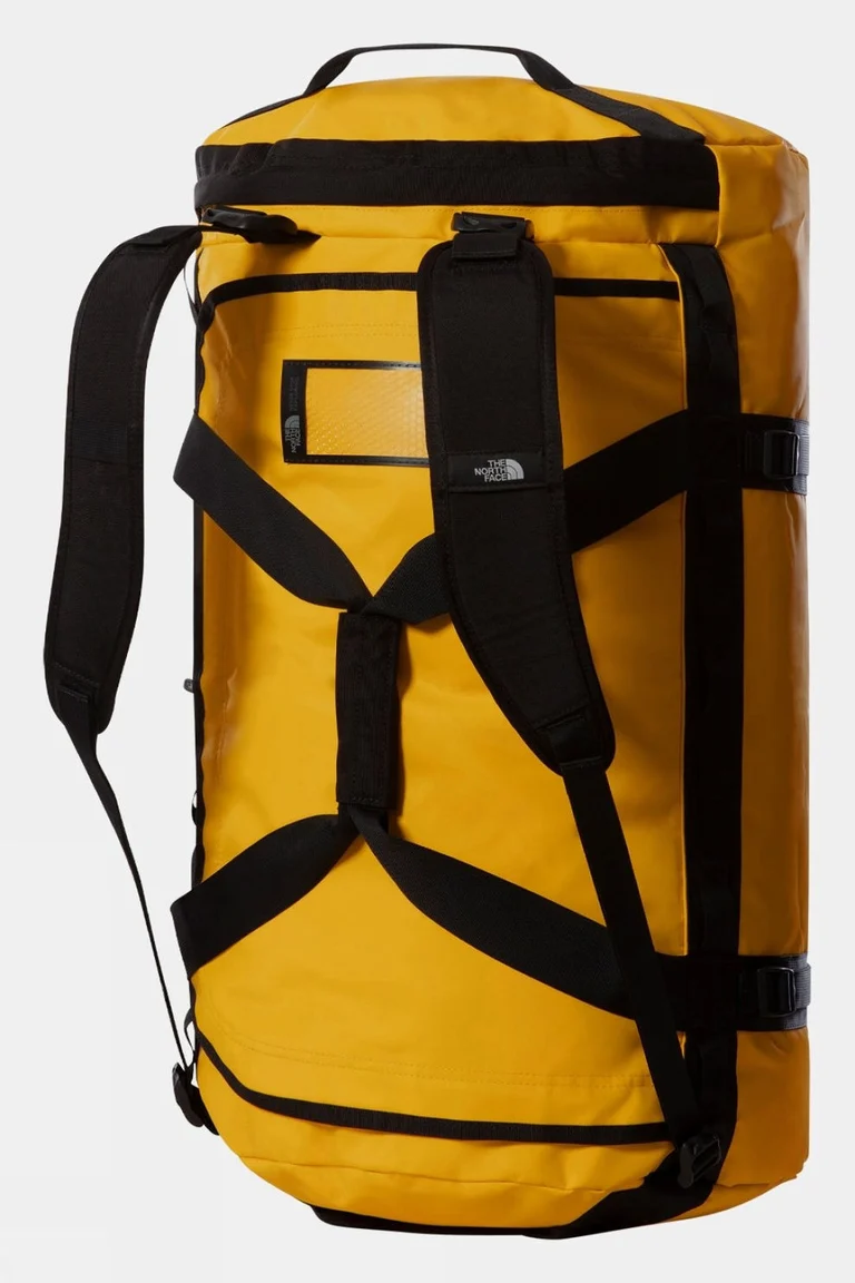 Summit Gold The North Face Base Camp Duffel Bag Large shown with its backpack straps